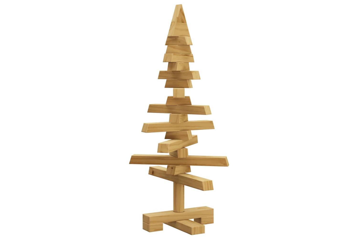 Vidaxl Wooden Christmas Tree With Stand Brown 60 Cm Solid Pine Wood