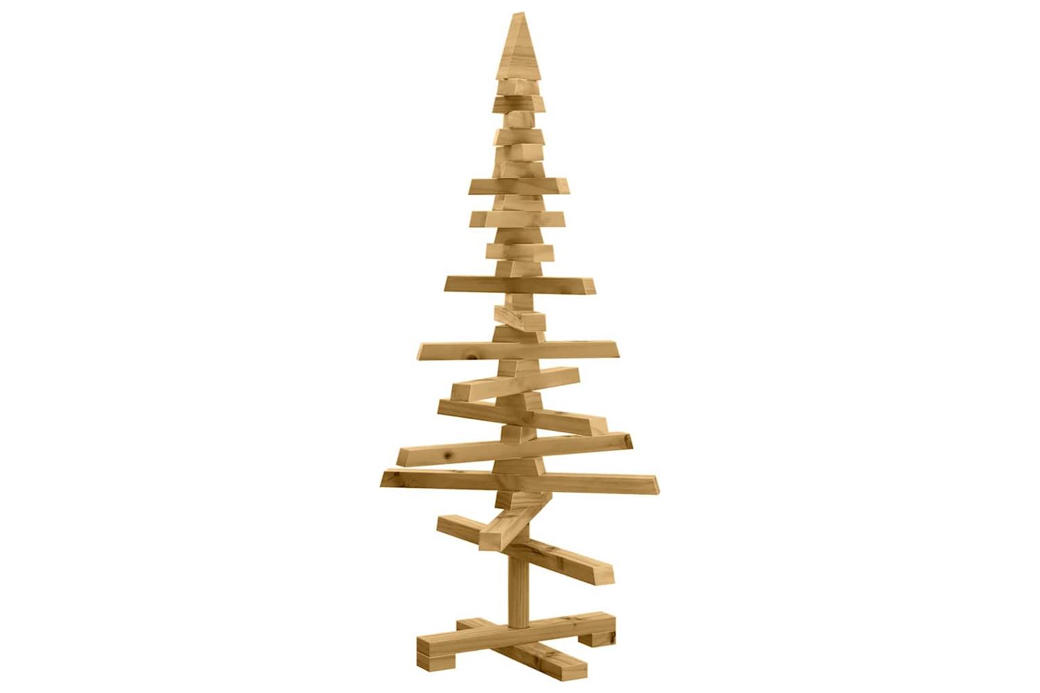 Vidaxl Wooden Christmas Tree With Stand Brown 90 Cm Solid Pine Wood