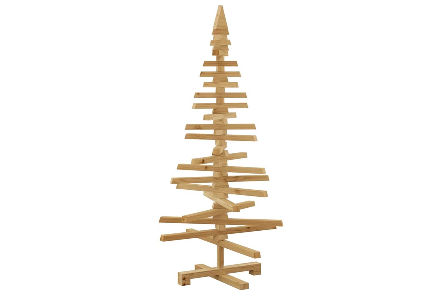 Vidaxl Wooden Christmas Tree With Stand Brown 120 Cm Solid Pine Wood