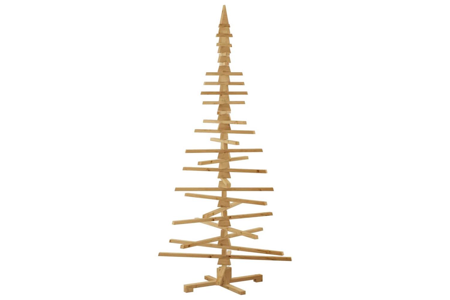 Vidaxl Wooden Christmas Tree With Stand Brown 210 Cm Solid Pine Wood