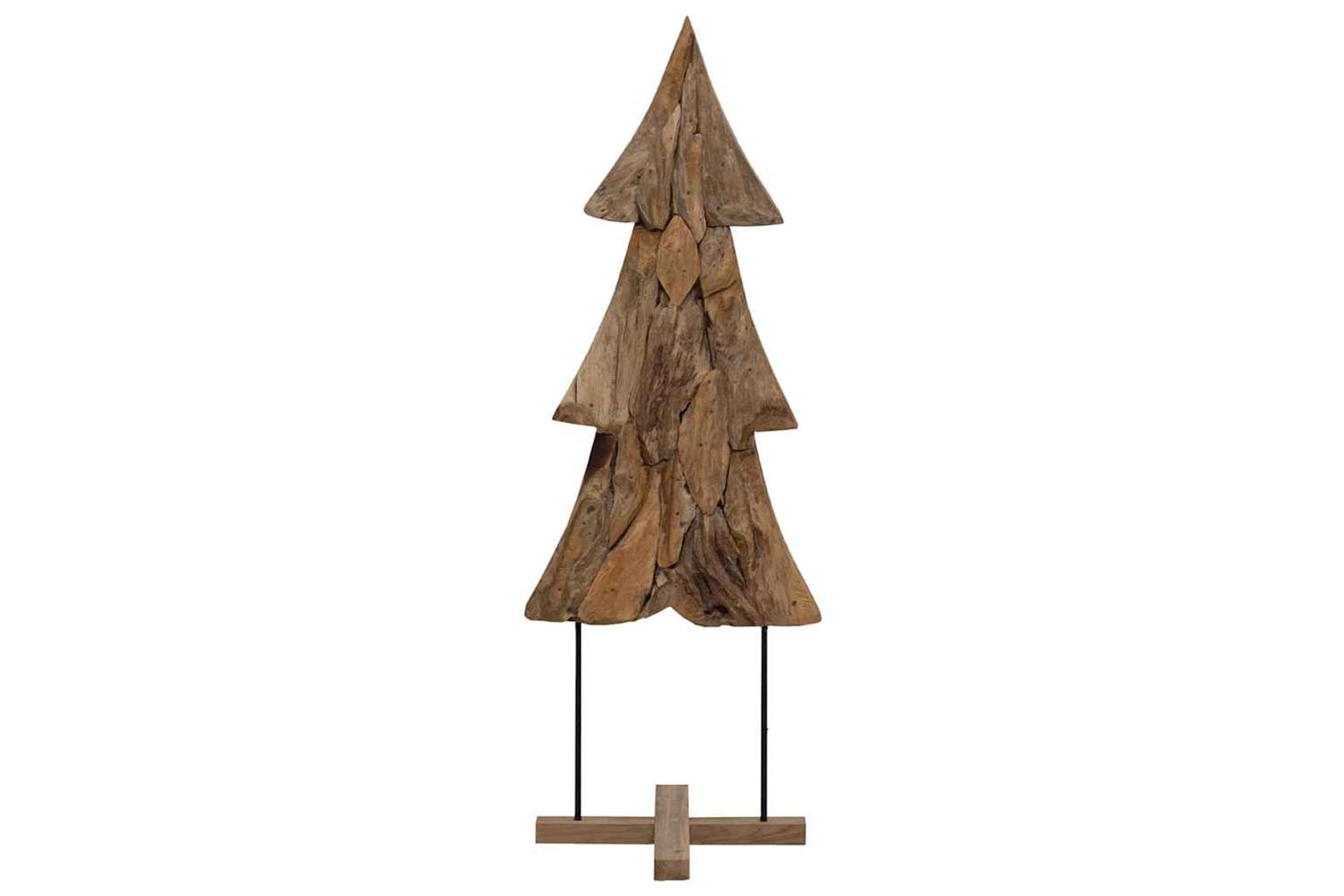 Vidaxl Christmas Tree With Stand Brown 90 Cm Solid Teak Wood
