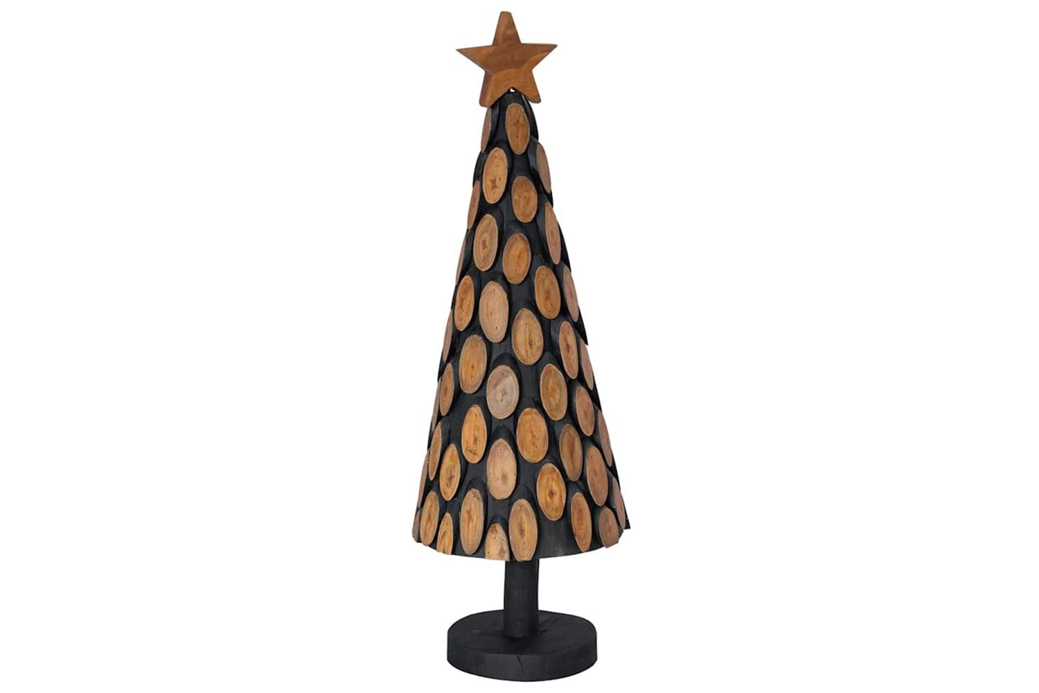 Vidaxl Christmas Tree With Stand Brown 90 Cm Solid Teak Wood