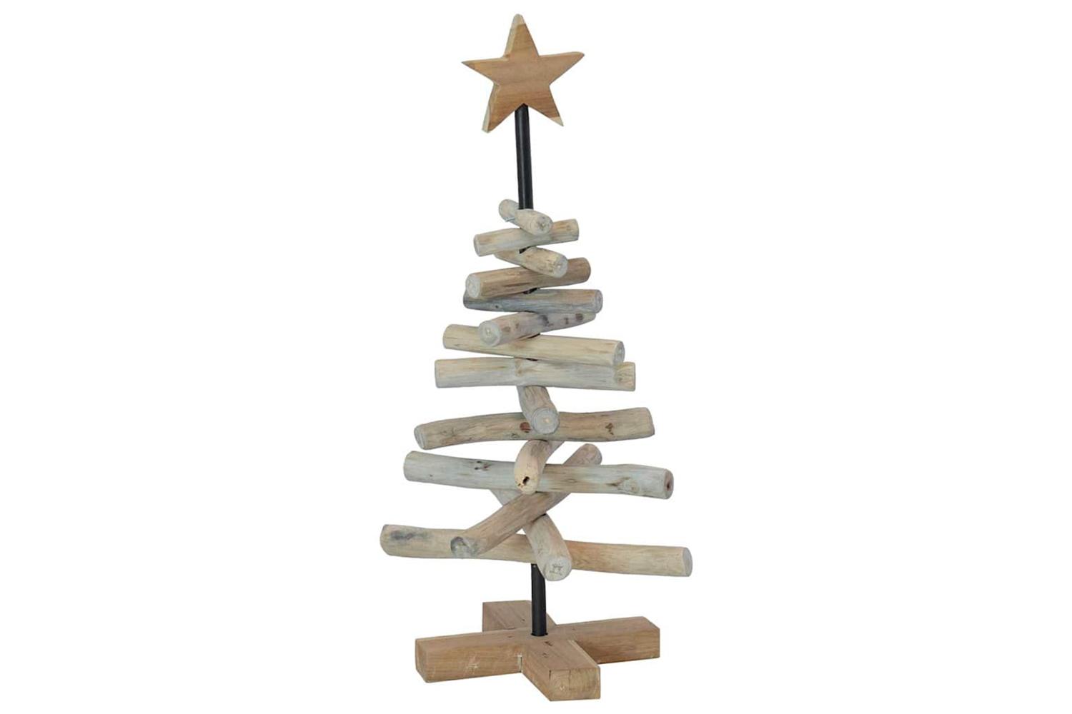 Vidaxl Christmas Tree With Stand Brown 60 Cm Solid Teak Wood