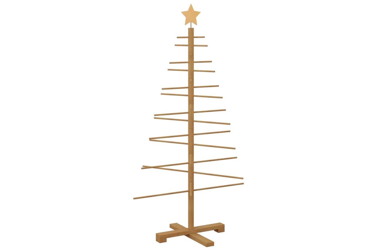 Vidaxl Wooden Christmas Tree With Stand Brown 125 Cm Bamboo