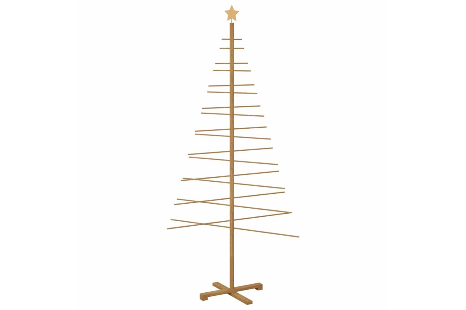 Vidaxl Wooden Christmas Tree With Stand Brown 210 Cm Bamboo
