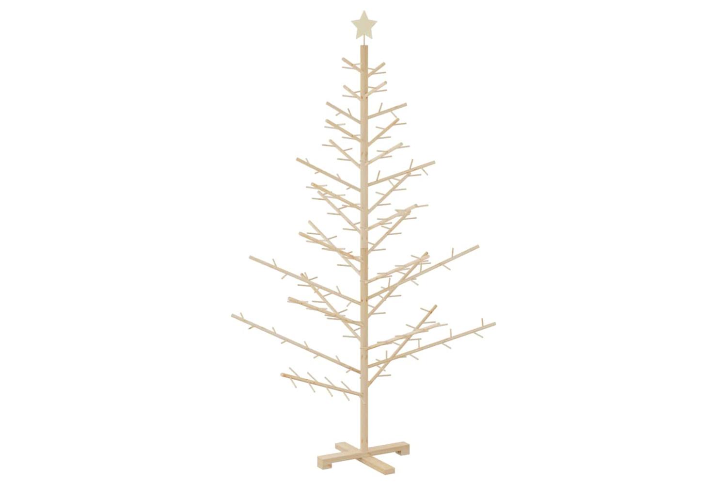 Vidaxl Wooden Christmas Tree With Stand Natural 180 Cm Solid Pine Wood