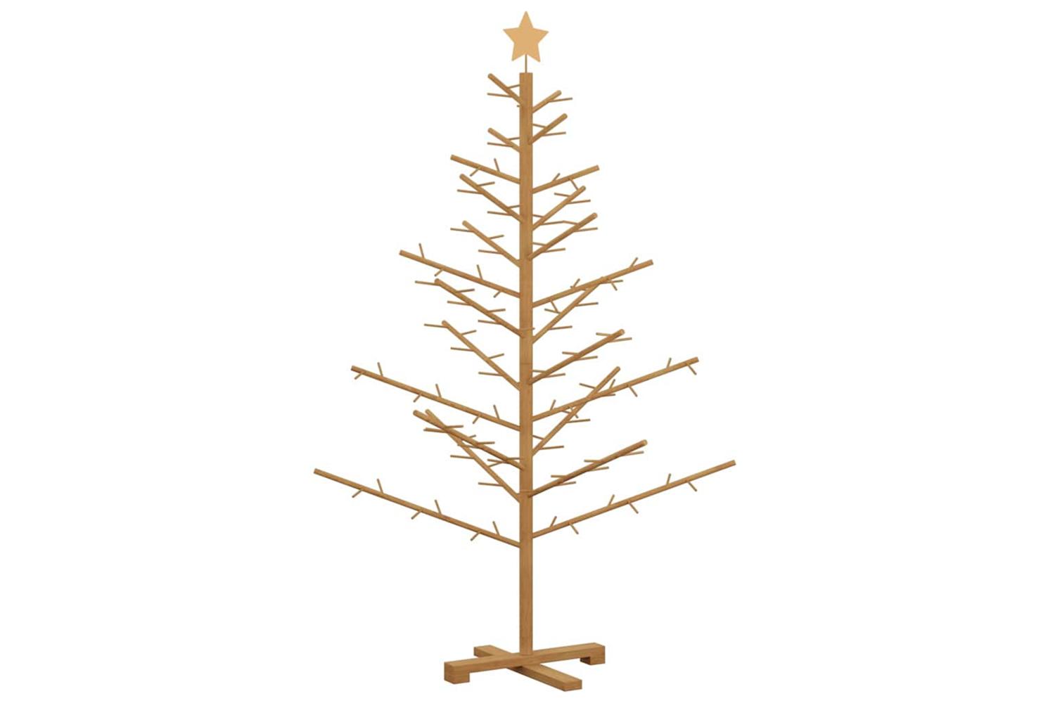 Vidaxl Wooden Christmas Tree With Stand Brown 150 Cm Solid Pine Wood