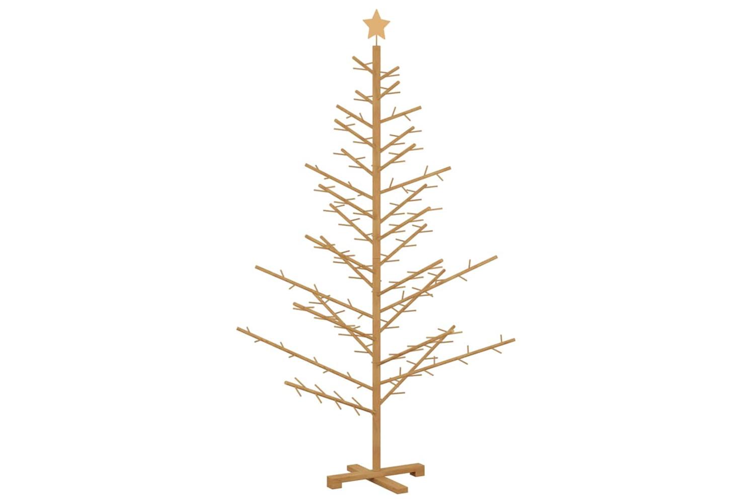 Vidaxl Wooden Christmas Tree With Stand Brown 180 Cm Solid Pine Wood