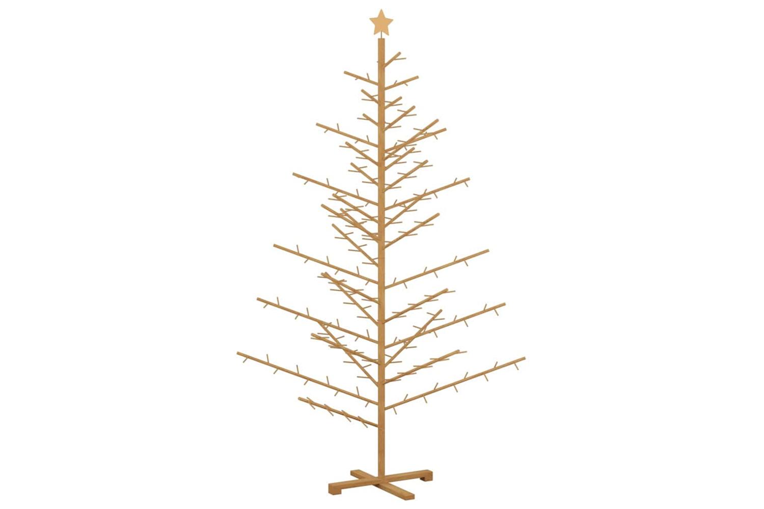 Vidaxl Wooden Christmas Tree With Stand Brown 210 Cm Solid Pine Wood