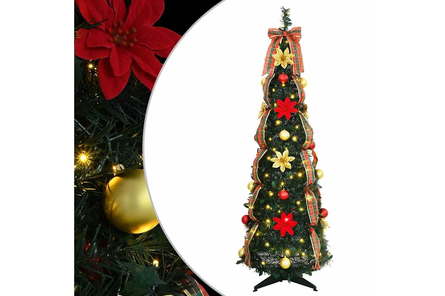 Vidaxl Artificial Christmas Tree With 100 Leds Green 150 Cm Pvc