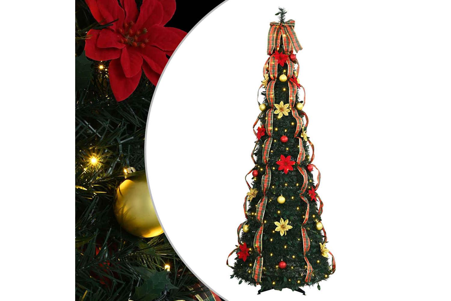 Vidaxl Artificial Christmas Tree With 200 Leds Green 210 Cm Pvc