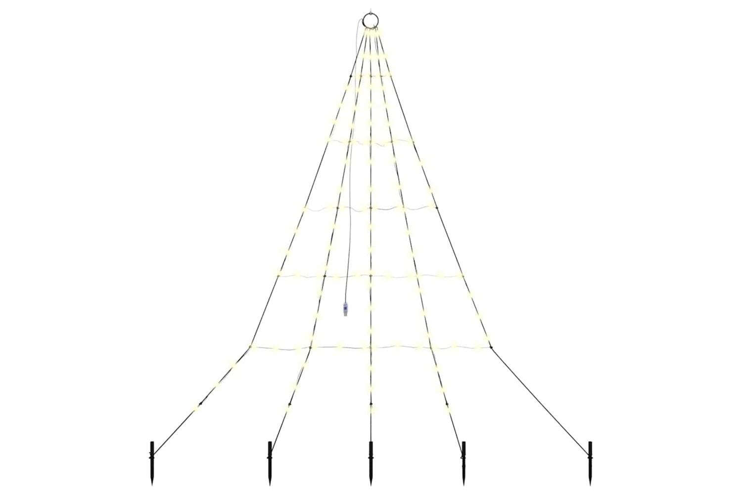 Vidaxl Led Christmas Tree With Ground Spikes Warm White 180 Cm Metal