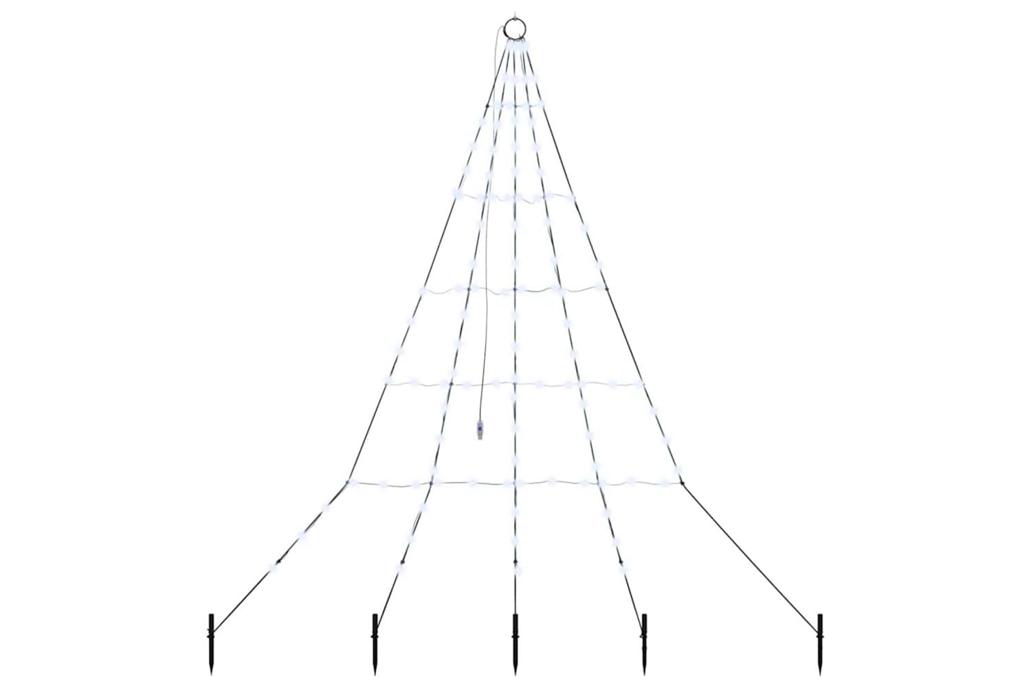 Vidaxl Led Christmas Tree With Ground Spikes Cool White 180 Cm Metal