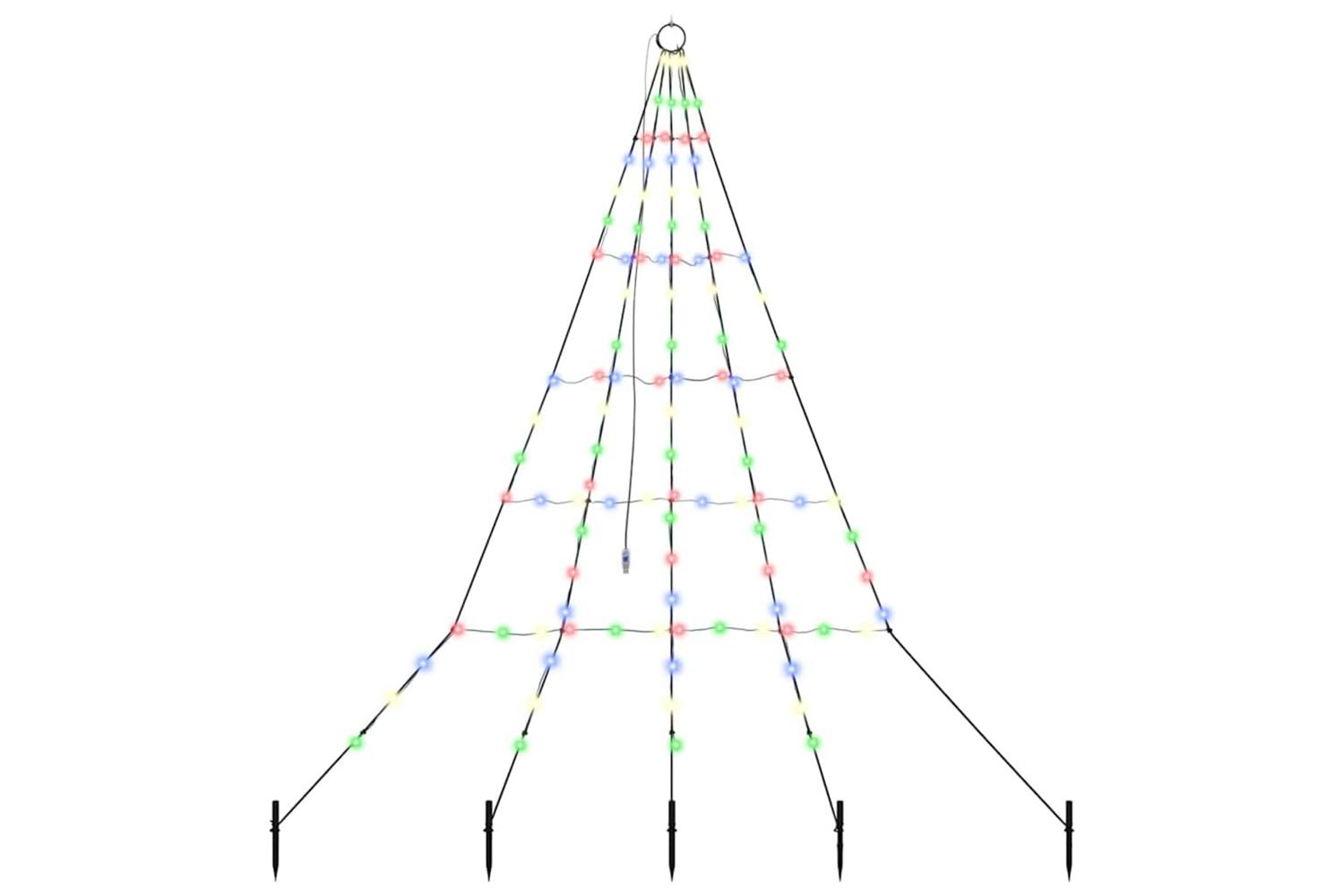 Vidaxl Led Christmas Tree With Ground Spikes Multicolour 180 Cm Metal