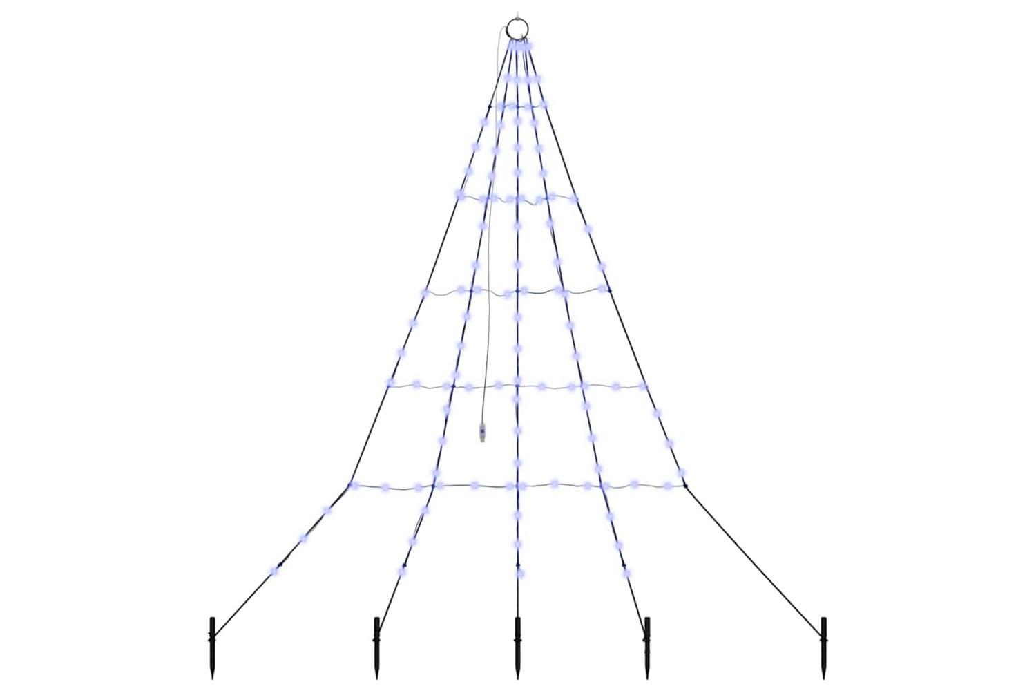 Vidaxl Led Christmas Tree With Ground Spikes Blue 180 Cm Metal