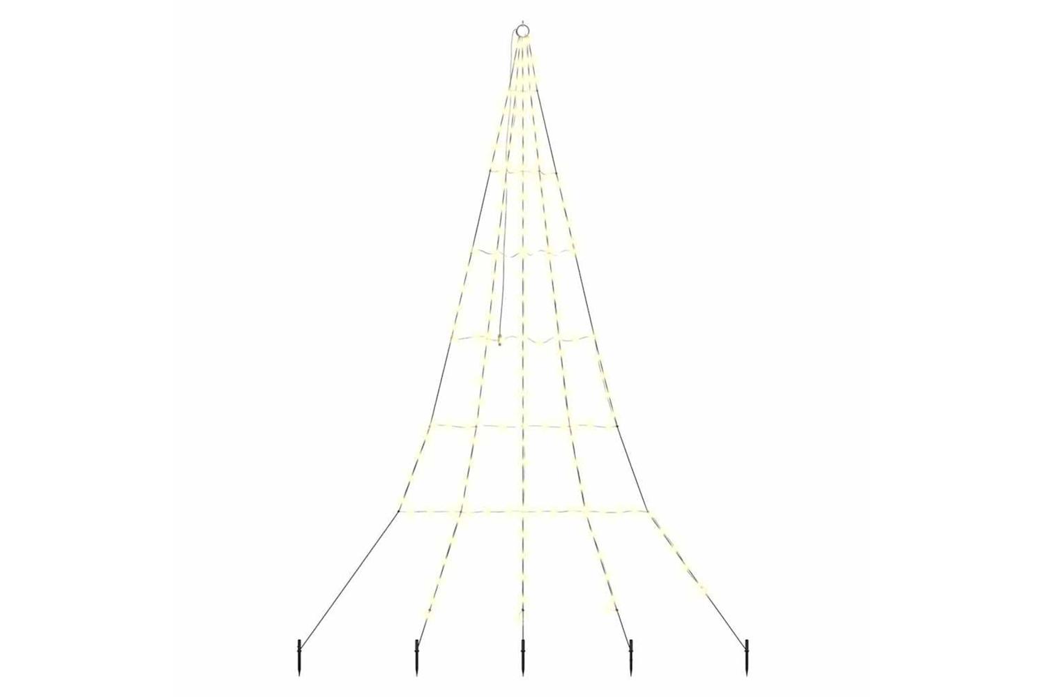 Vidaxl Led Christmas Tree With Ground Spikes Warm White 300 Cm Metal