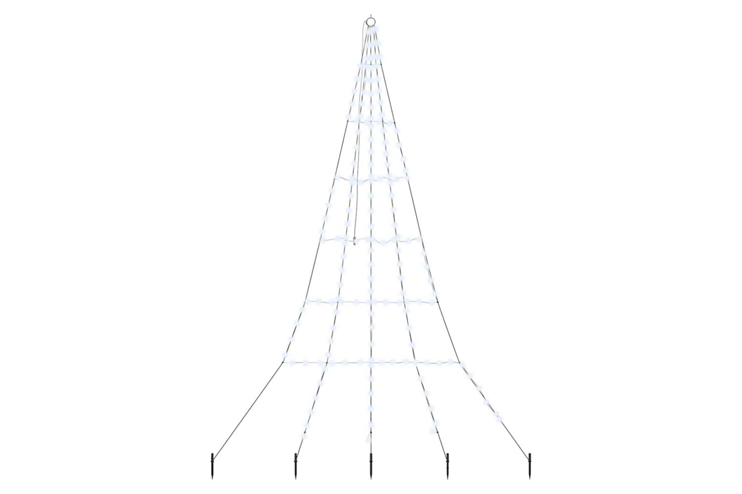 Vidaxl Led Christmas Tree With Ground Spikes Cool White 300 Cm Metal