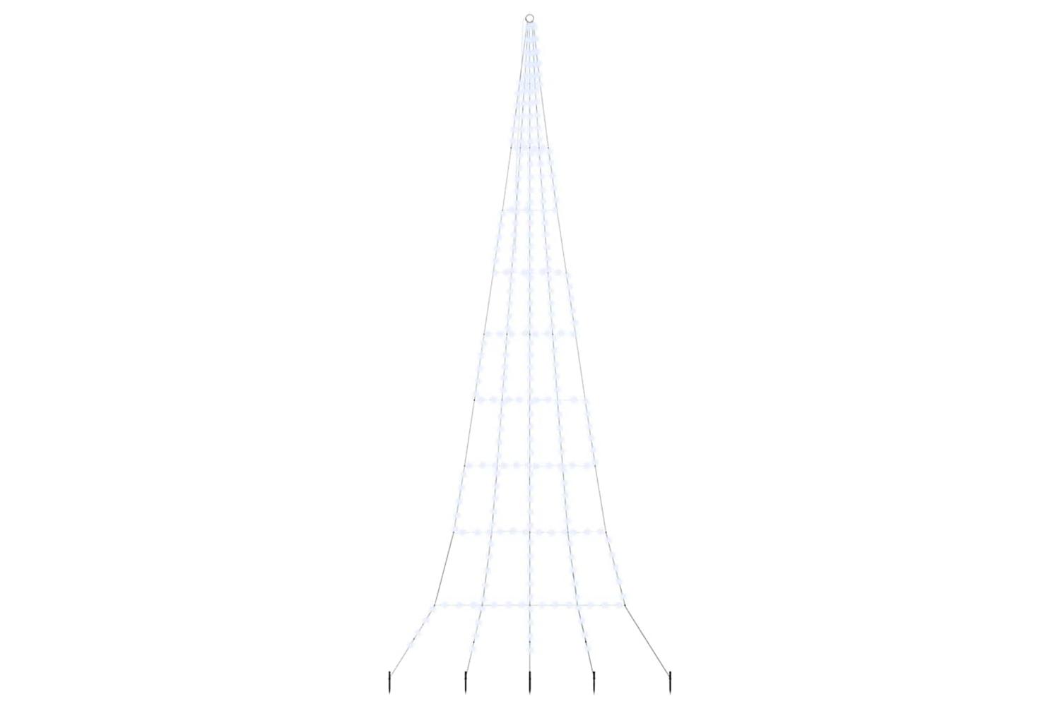 Vidaxl Led Christmas Tree With Ground Spikes Cool White 500 Cm Metal