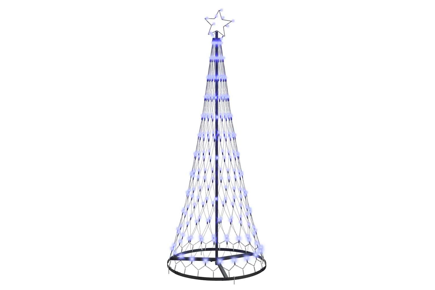 Vidaxl Led Christmas Tree With 230 Leds Blue 71 X 71 X 1845 Cm Metal