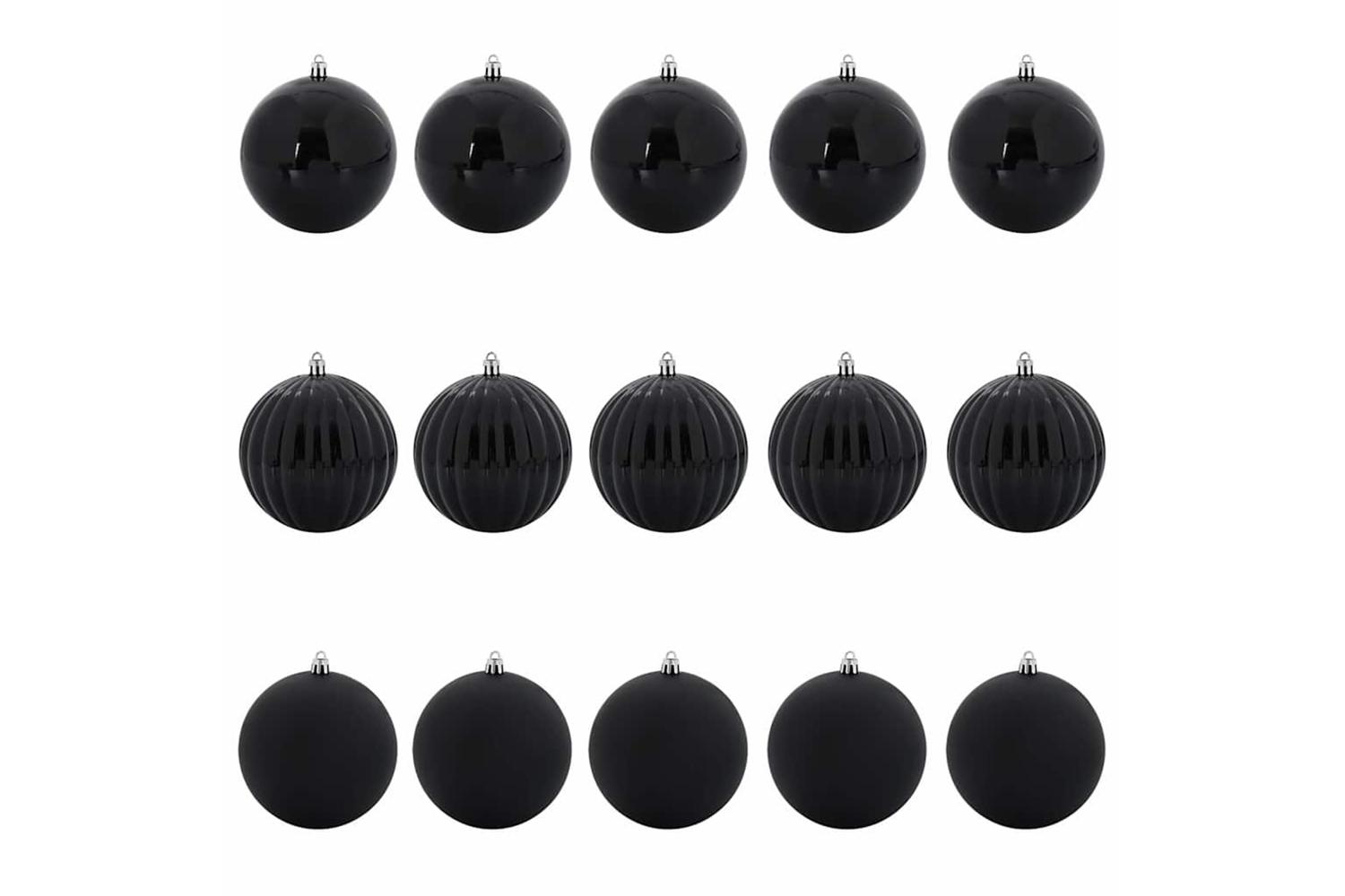 Vidaxl Christmas Bauble Set 15 Pcs Black