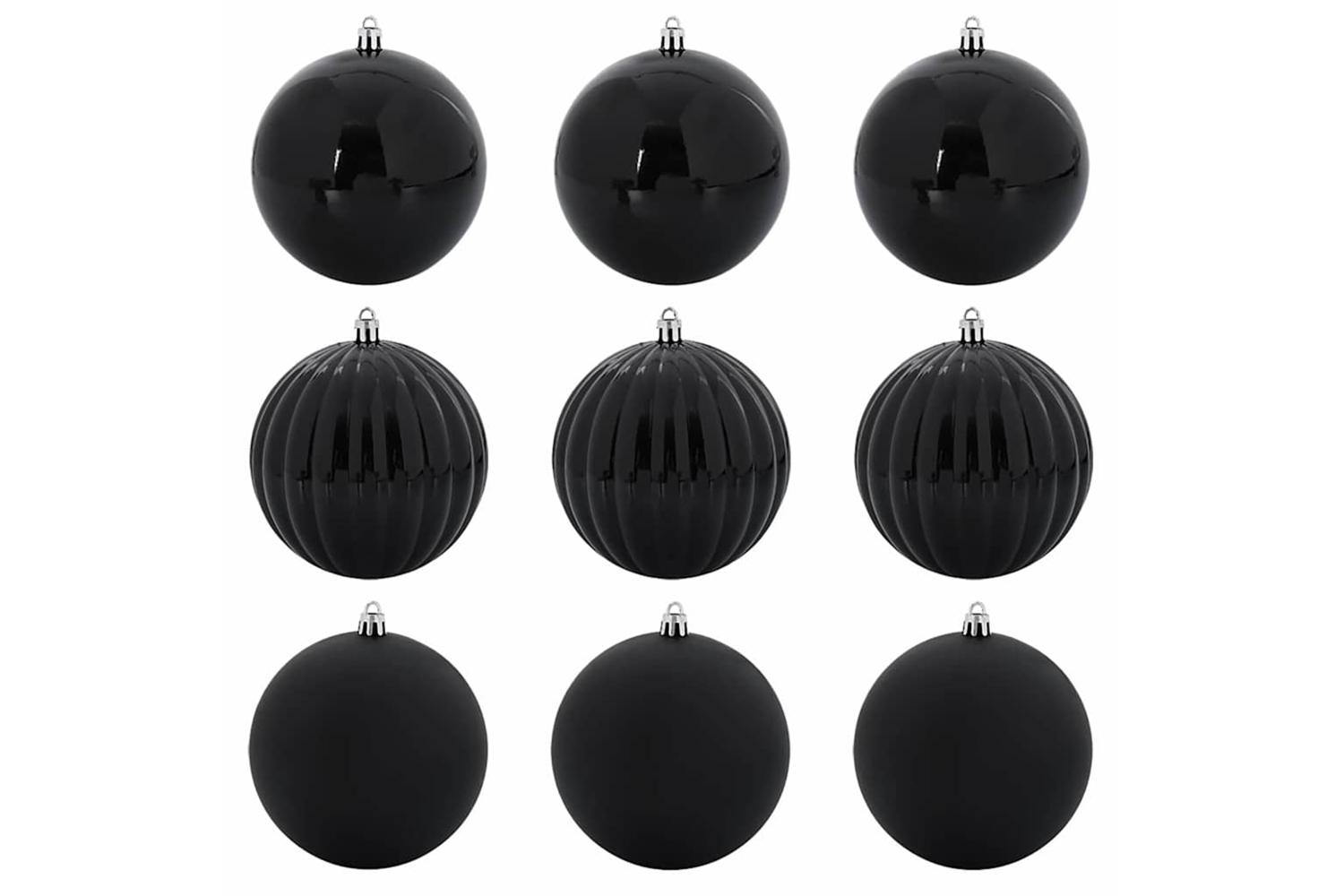 Vidaxl Christmas Bauble Set 9 Pcs Black