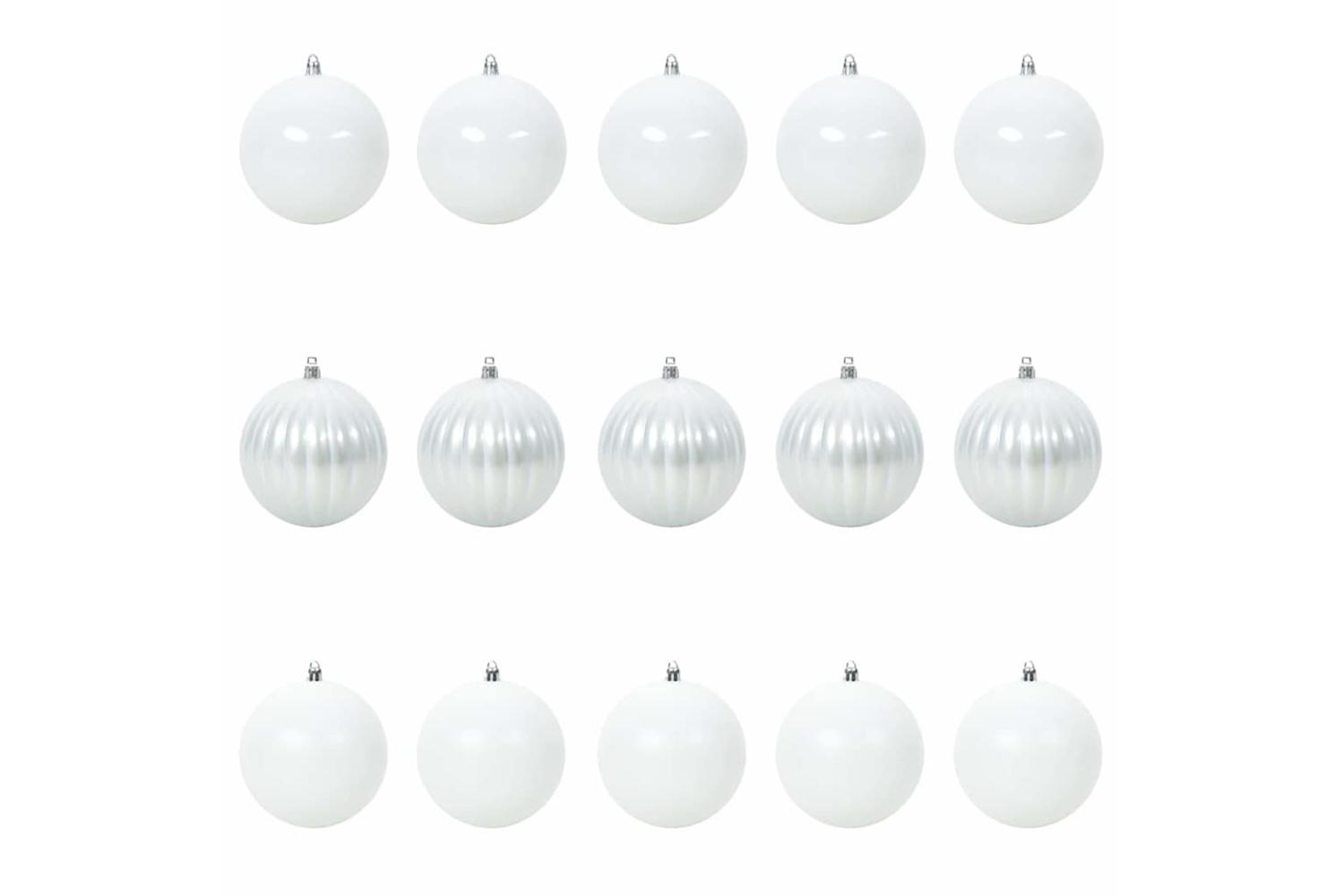 Vidaxl Christmas Bauble Set 15 Pcs White