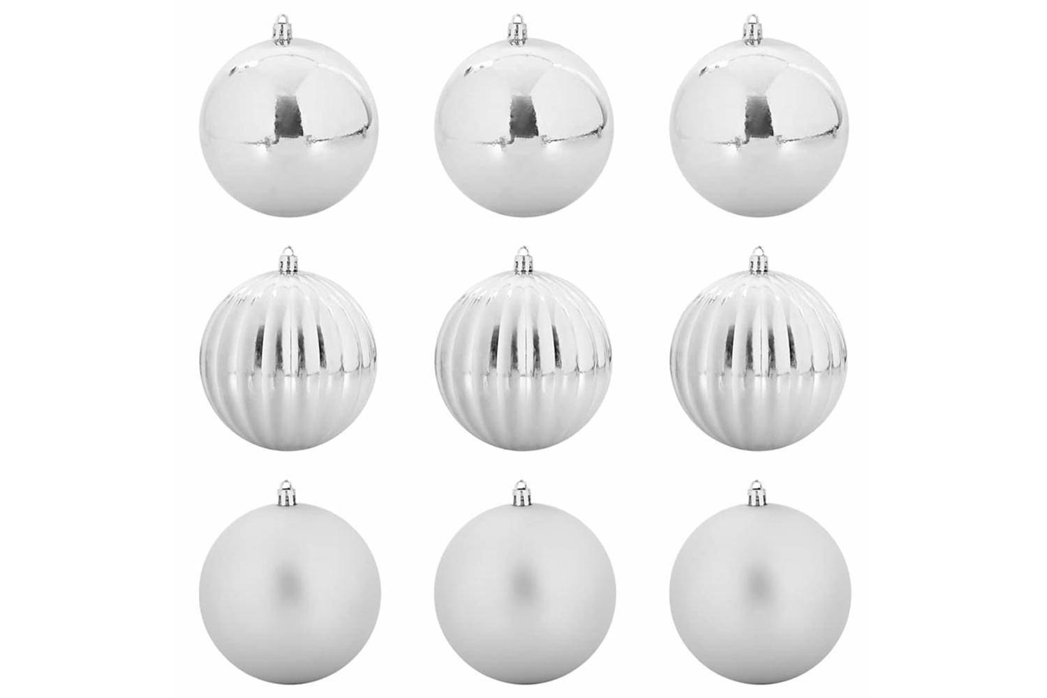 Vidaxl Christmas Bauble Set 9 Pcs Silver