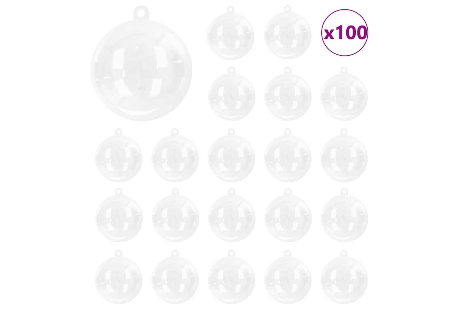 Vidaxl Christmas Bauble Set 100 Pcs Transparent 8 Cm