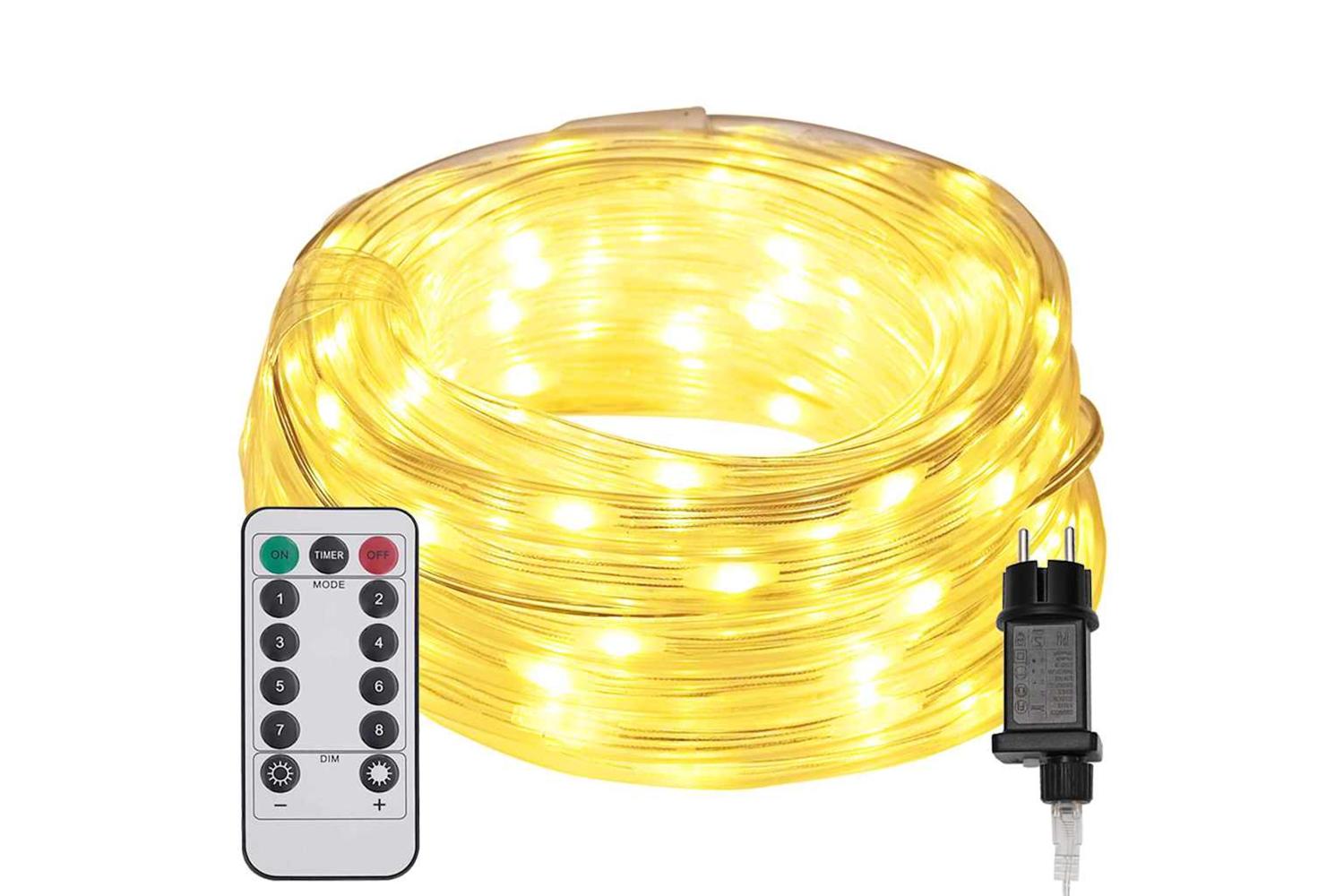 Vidaxl Rope Light With 2400 Leds Warm White 100 M Pvc