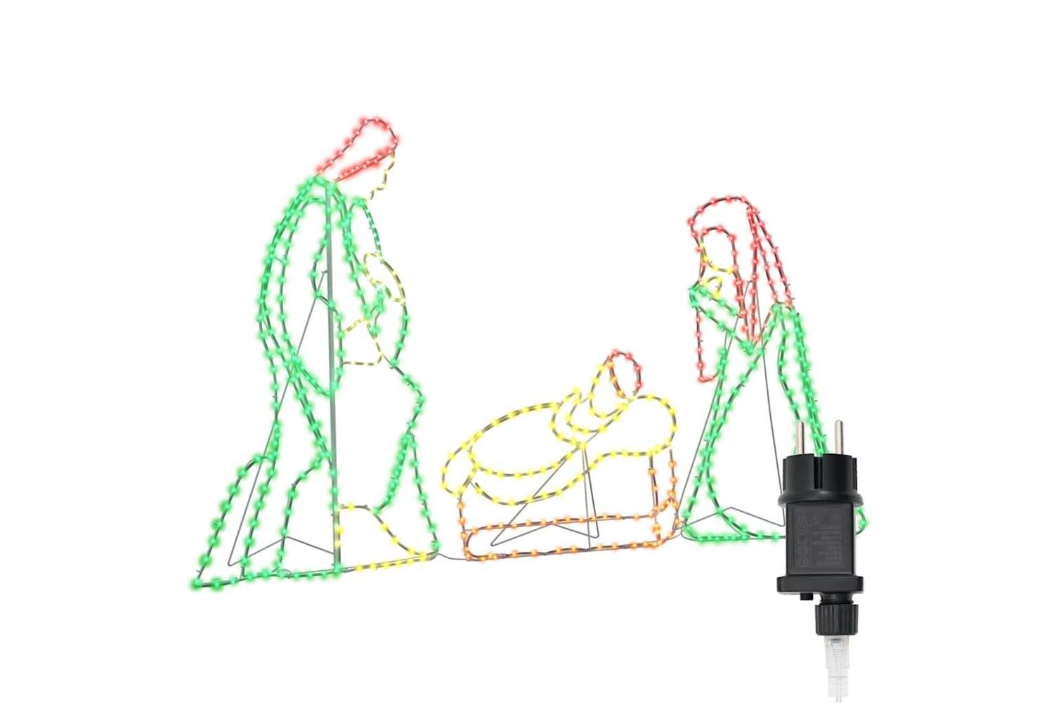 Vidaxl Lighted Nativity Scene Multicolour 112 X 72 Cm Pvc