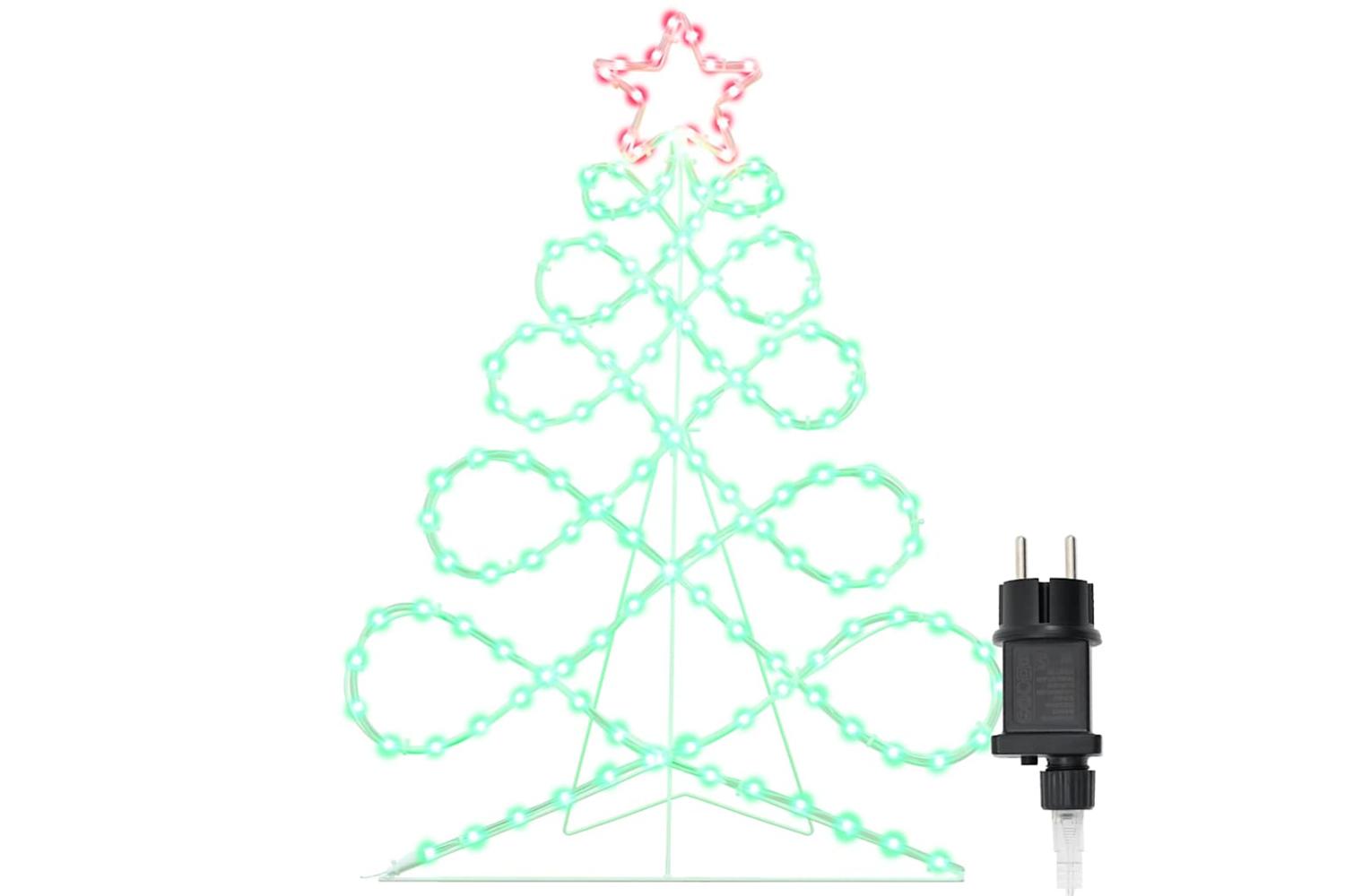 Vidaxl Christmas Tree Shape Light Multicolour 80 X 56 Cm Pvc