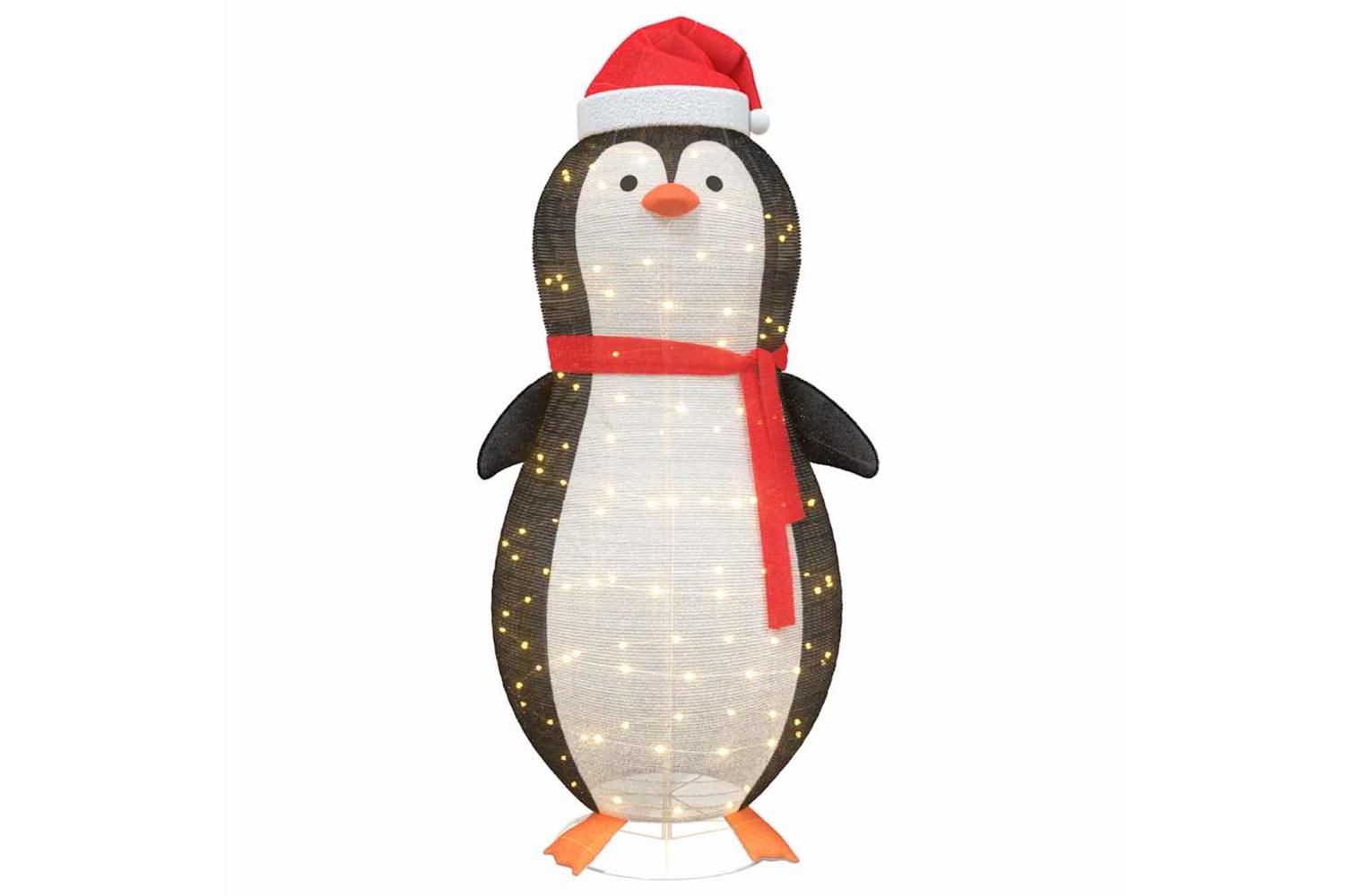 Vidaxl Snow Penguin Figure Warm White 78 X 88 X 180 Cm Fabric