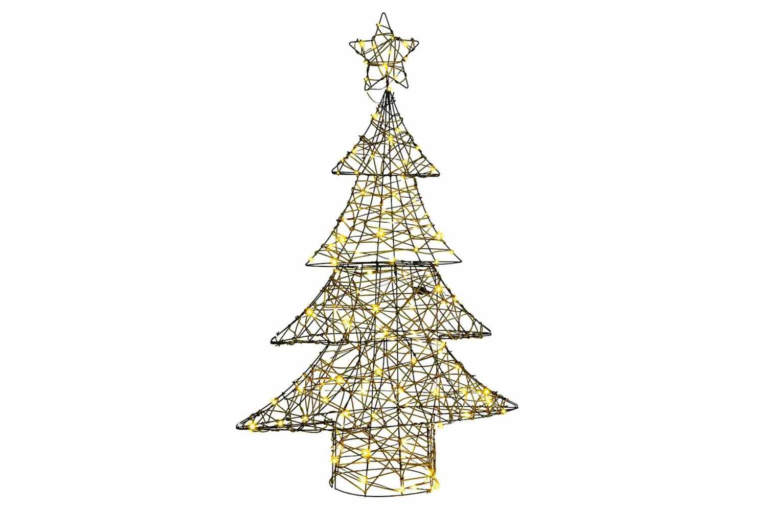 Vidaxl Christmas Tree With 120 Leds Warm White 120 Cm Rattan