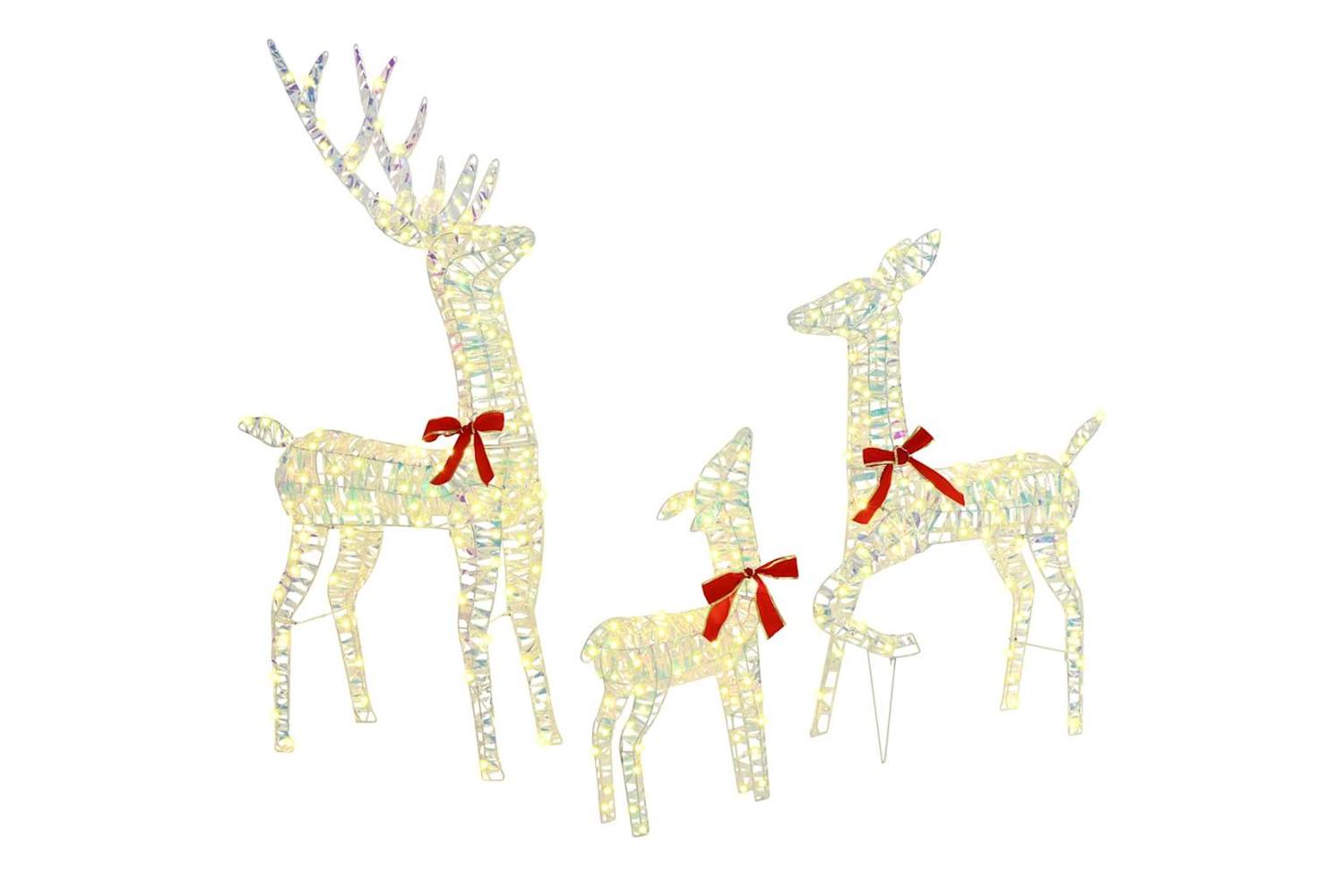 Vidaxl Reindeer Family 3 Pcs Warm White 67 X 26 X 127 Cm Pet