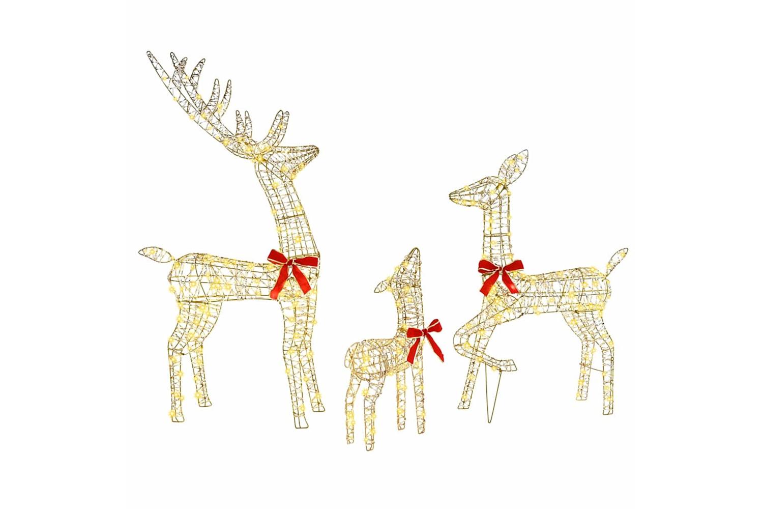 Vidaxl Reindeer Family 3 Pcs Warm White 67 X 26 X 127 Cm Pet