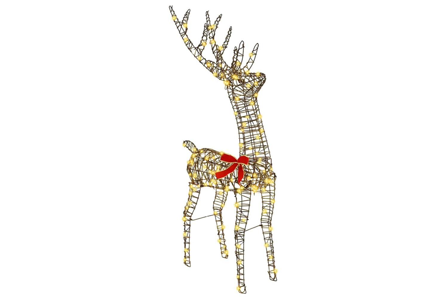Vidaxl 3d Reindeer With 140 Leds Warm White 128 Cm Rattan