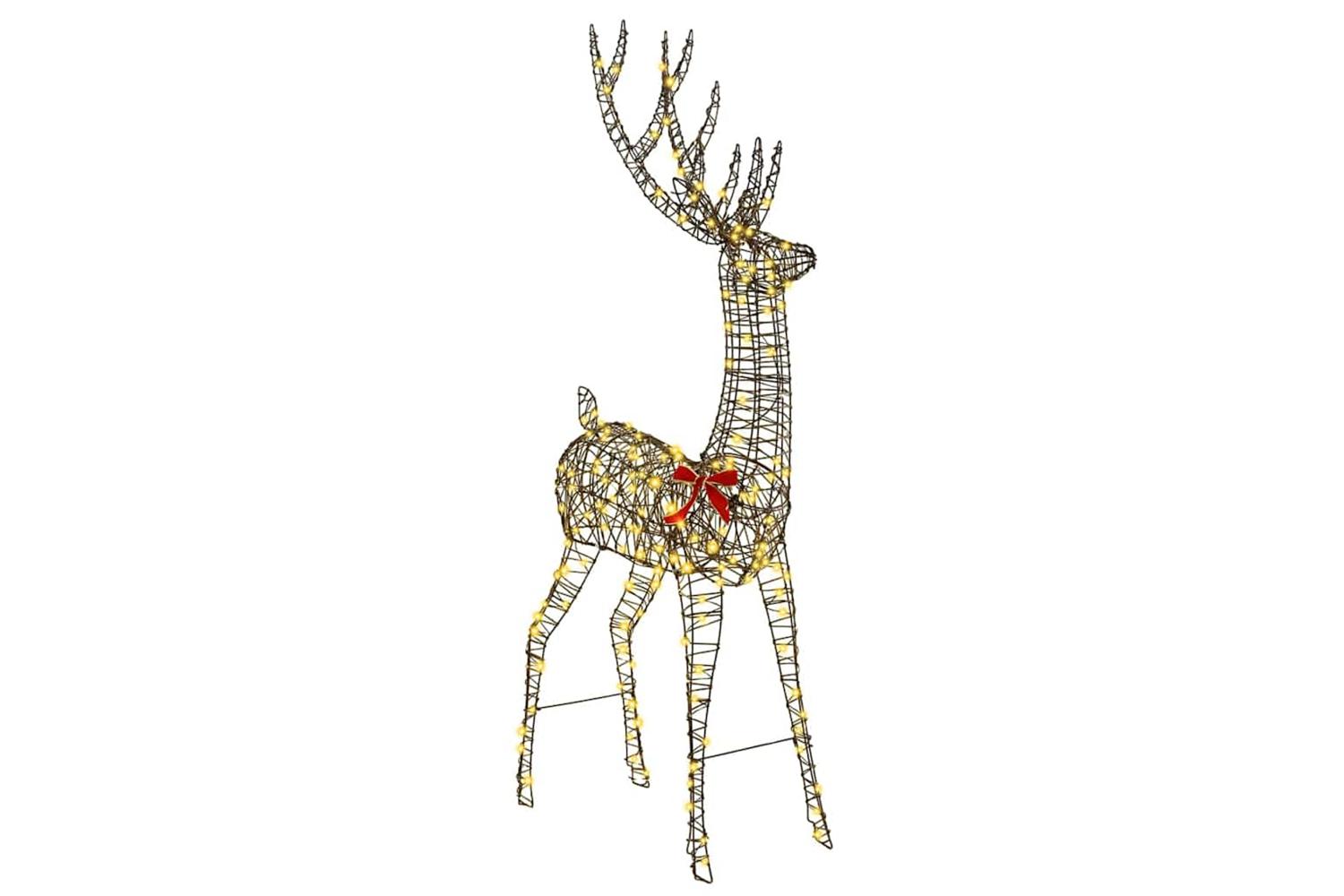 Vidaxl 3d Reindeer With 250 Leds Warm White 180 Cm Rattan