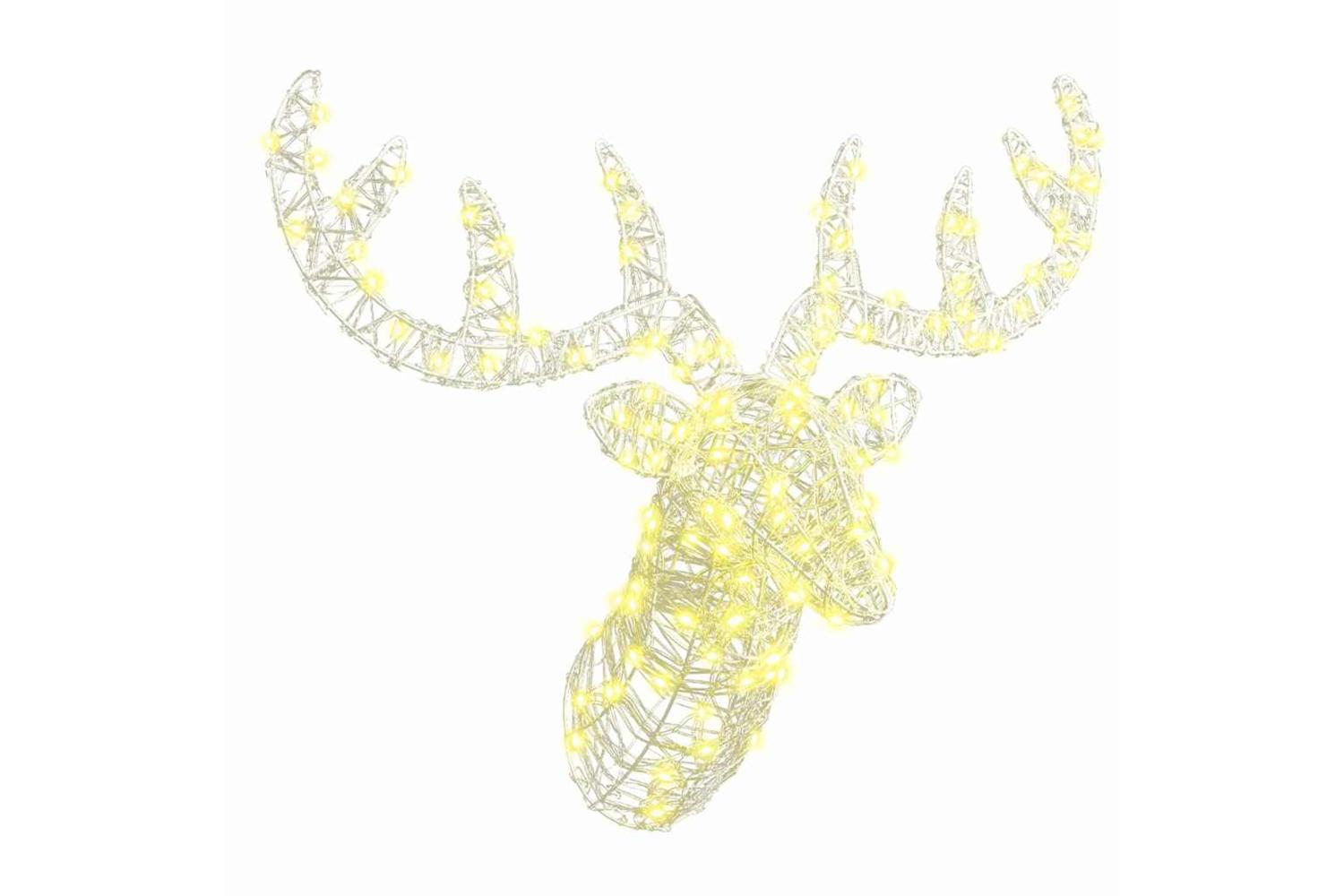 Vidaxl Reindeer Head With 140 Leds Warm White 60 Cm Acrylic