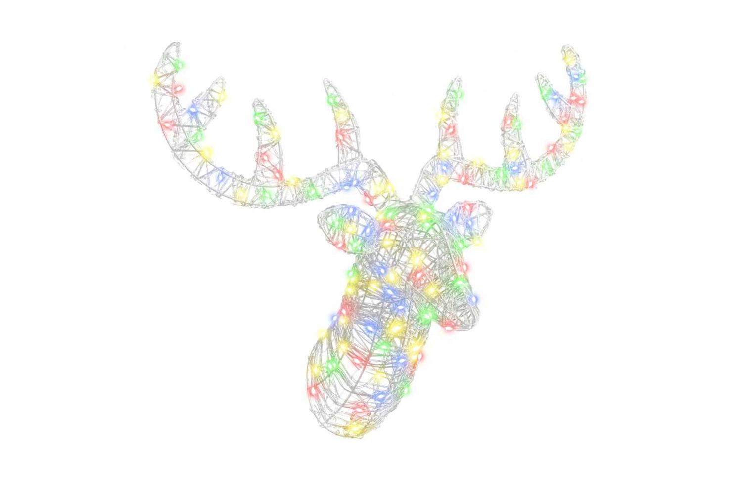Vidaxl Reindeer Head With 140 Leds Colourful 60 Cm Acrylic