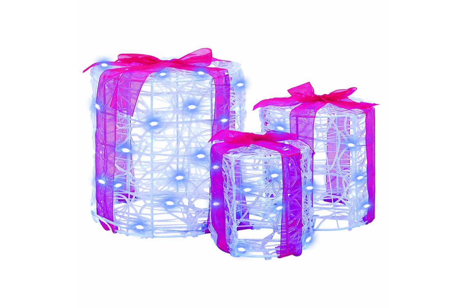 Vidaxl Gift Box Decoration 3 Pcs Blue 20 X 20 X 21 Cm Acrylic