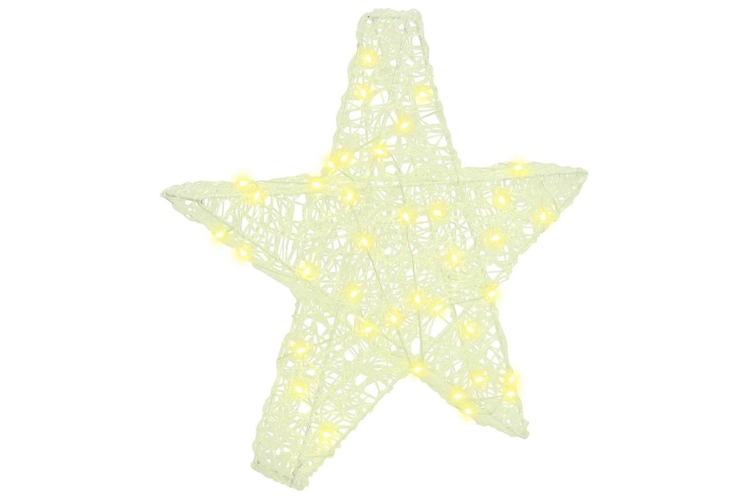 Vidaxl 3d Star With 50 Leds Warm White 55 X 535 X 10 Cm Acrylic
