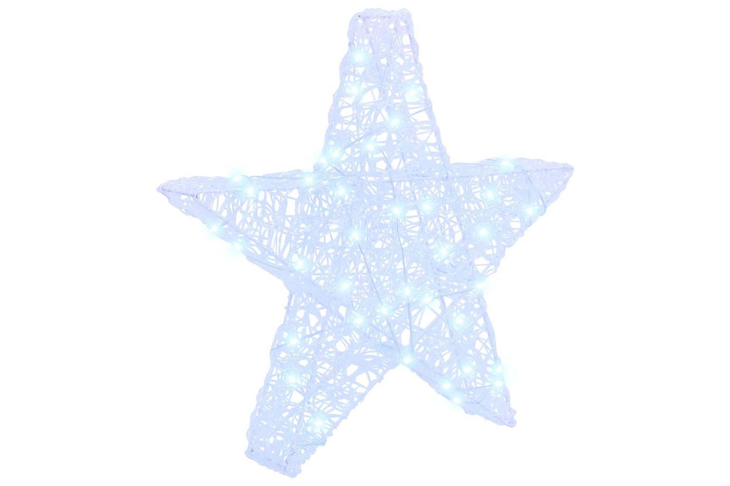 Vidaxl 3d Star With 50 Leds Cold White 55 X 535 X 10 Cm Acrylic