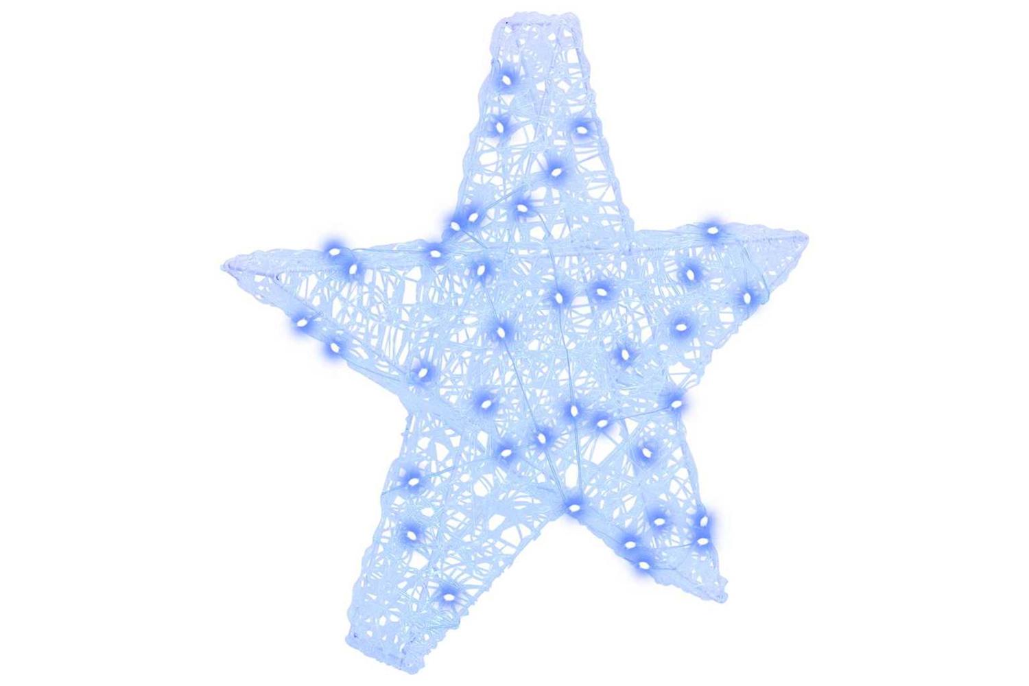 Vidaxl 3d Star With 50 Leds Blue 55 X 535 X 10 Cm Acrylic