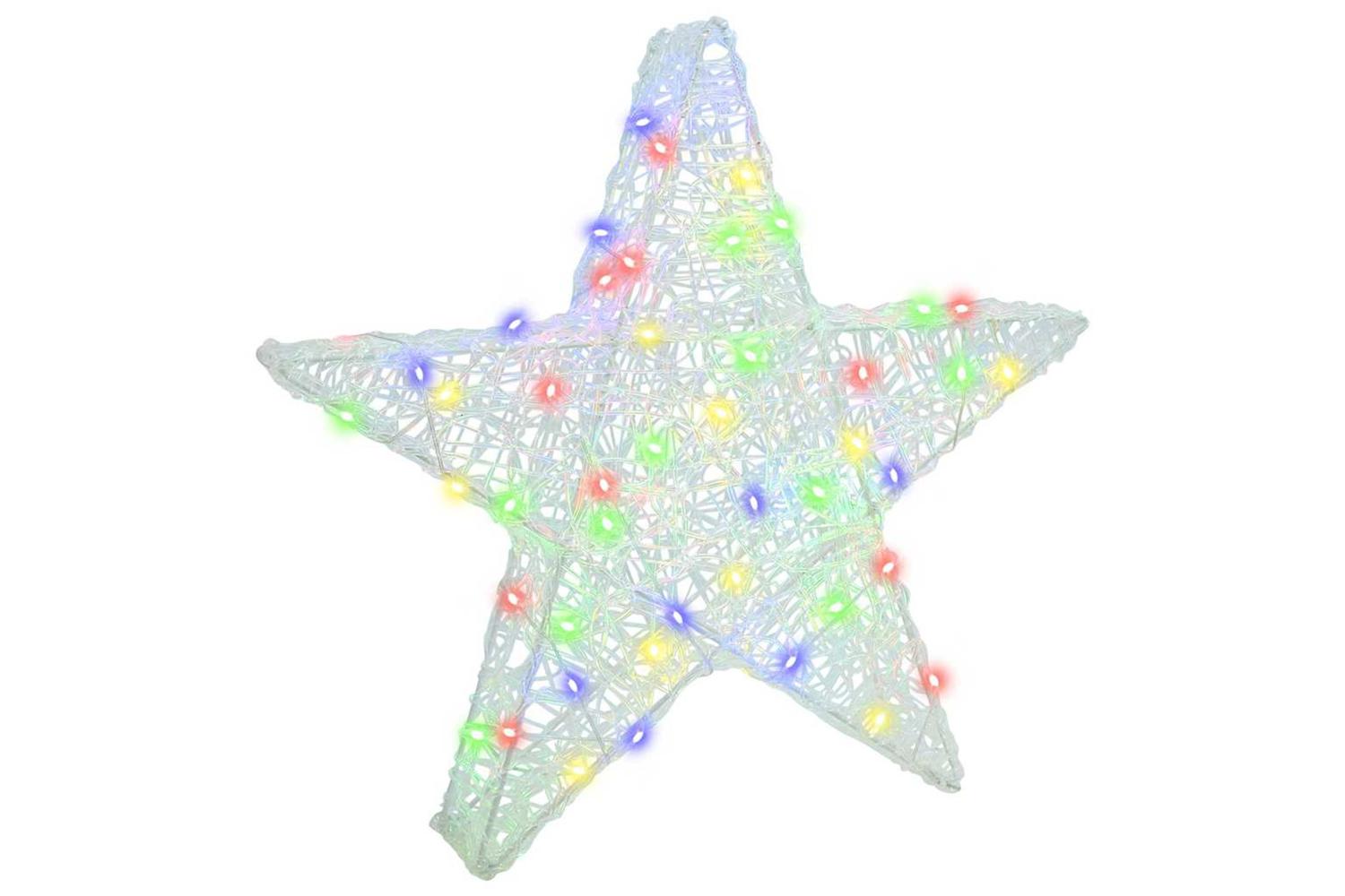 Vidaxl 3d Star With 50 Leds Multicolour 55 X 535 X 10 Cm Acrylic