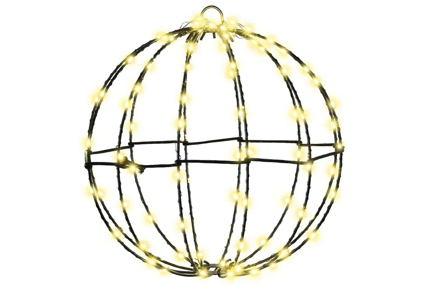 Vidaxl Ball With 96 Leds Warm White 30 Cm Metal