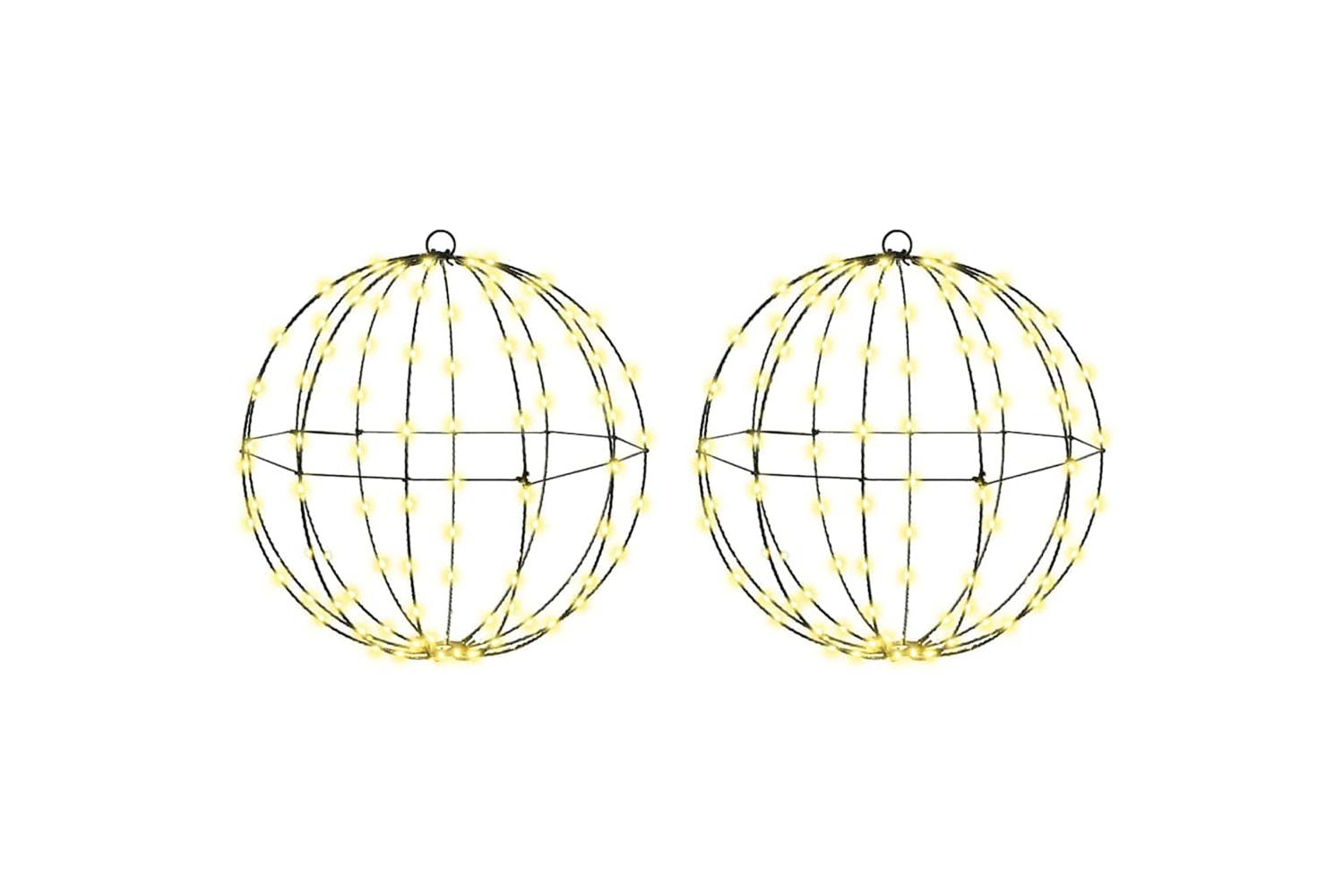 Vidaxl Ball With 192 Leds 2 Pcs Warm White 40 Cm Metal