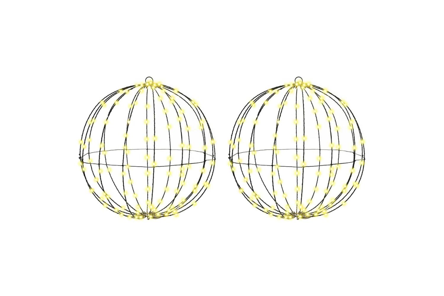 Vidaxl Ball With 320 Leds 2 Pcs Warm White 50 Cm Metal