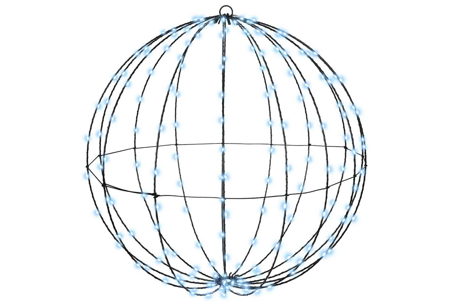 Vidaxl Ball With 192 Leds Cold White 60 Cm Metal