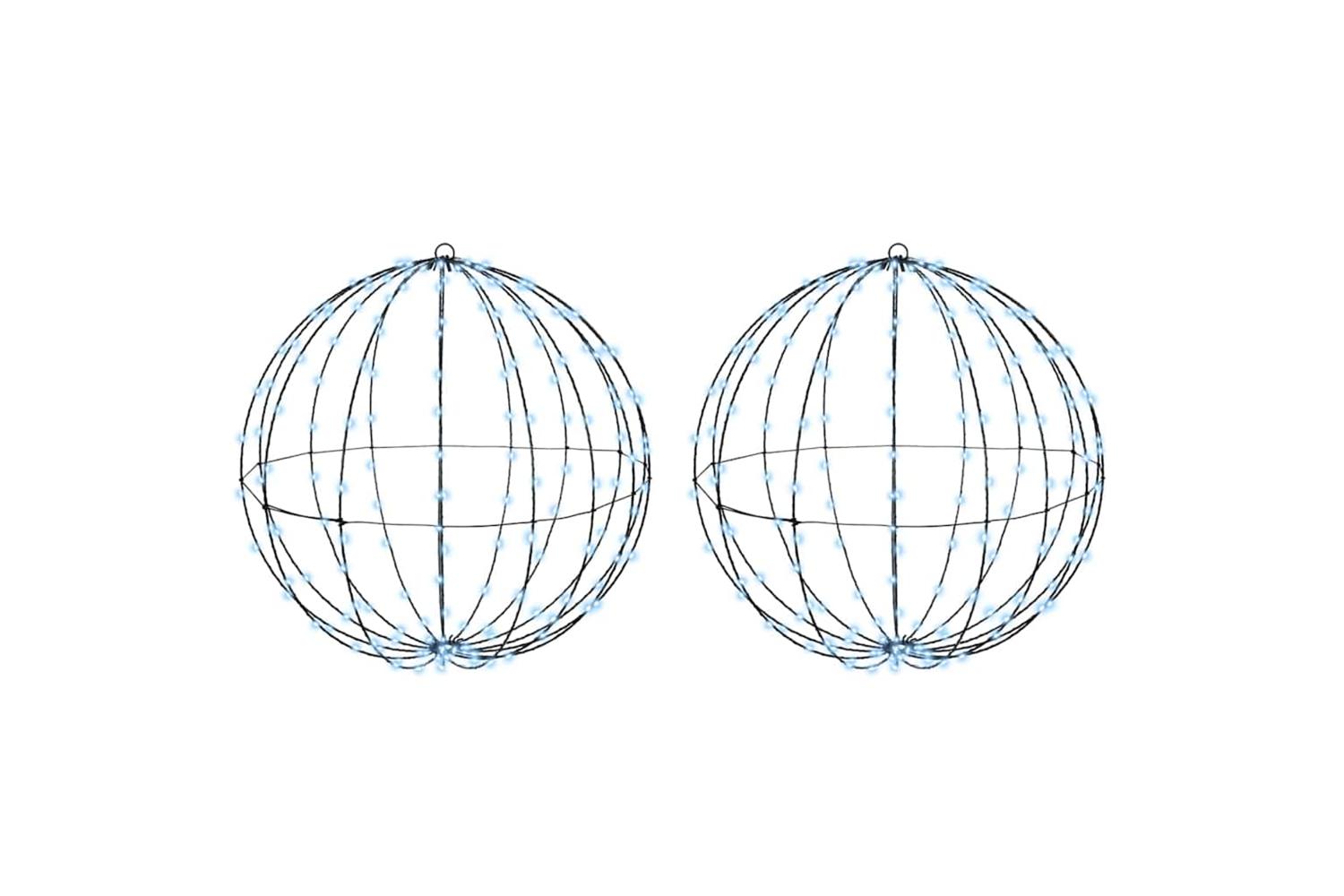 Vidaxl Ball With 384 Leds 2 Pcs Cold White 60 Cm Metal