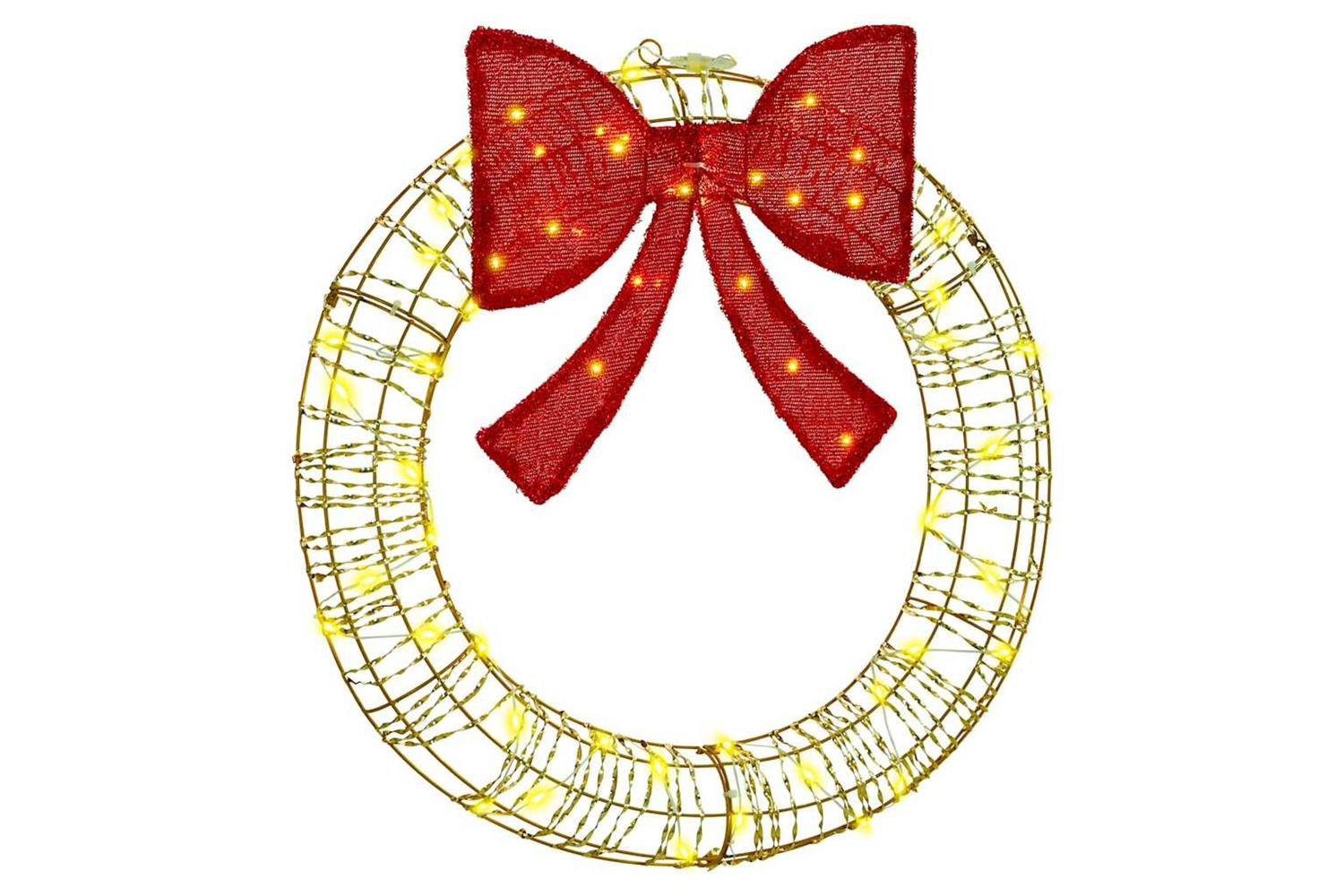 Vidaxl Wreath With 60 Leds Warm White 75 Cm Pet